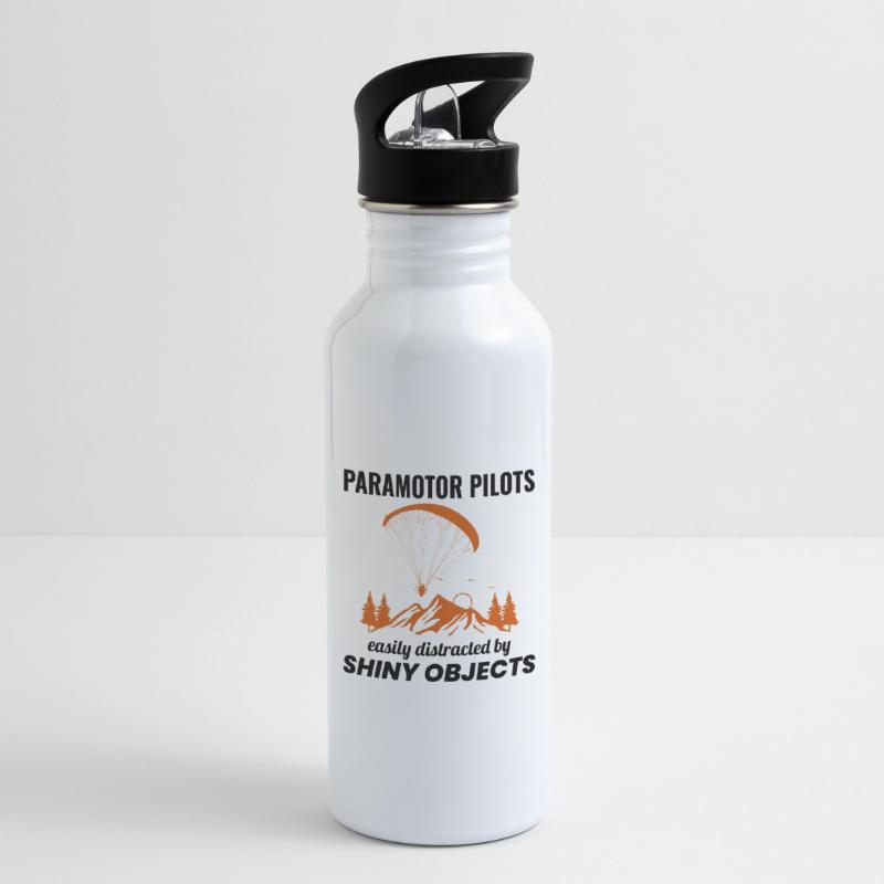 Paramotor Pilot Paramotoring Powered Paraglider Water bottle with straw