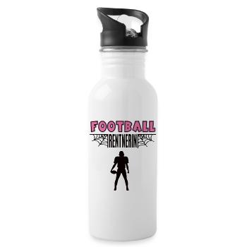 Football Rentnerin Footballerin Rente Ruhestand - Trinkflasche mit integriertem Trinkhalm - Weiß - Rechts