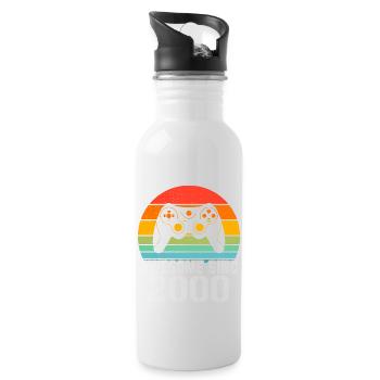 2000 Anniversary Gift For All Gamers 2000 - Water bottle with straw - white - Right