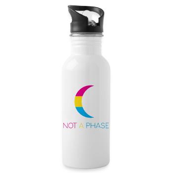 LGBTQ Pride Month - Not a Phase - Pansexual - Water bottle with straw - white - Right