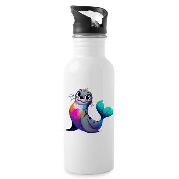 Seal - Water bottle with straw - white - Right