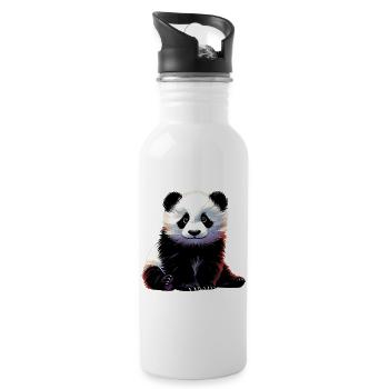 Panda - Gourde avec paille intégrée - blanc - Droite