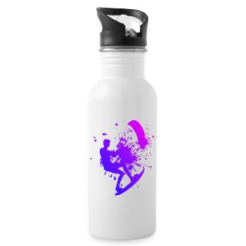 Kitesurf Kitesurf Cerf-volant Femmes Hommes Kitesurf - Gourde avec paille intégrée - blanc - Droite
