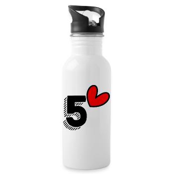 5. 5 YEARS. 5th ANNIVERSARY. 5 YEAR ANNIVERSARY - Water bottle with straw - white - Right