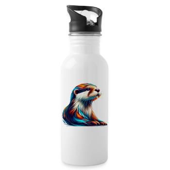 Otter - Trinkflasche mit integriertem Trinkhalm - Weiß - Rechts