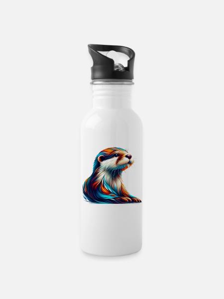 Otter - Trinkflasche mit integriertem Trinkhalm - Weiß