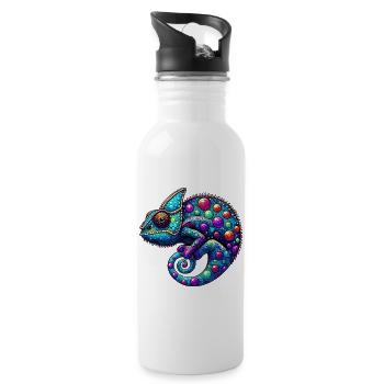 Chameleon - Water bottle with straw - white - Right