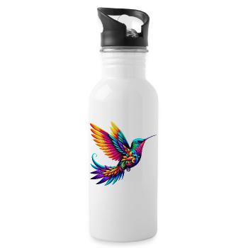 Colibri - Gourde avec paille intégrée - blanc - Droite