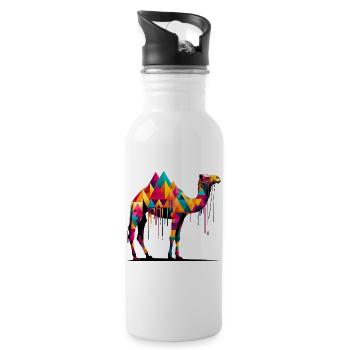 Kamel - Trinkflasche mit integriertem Trinkhalm - Weiß - Rechts