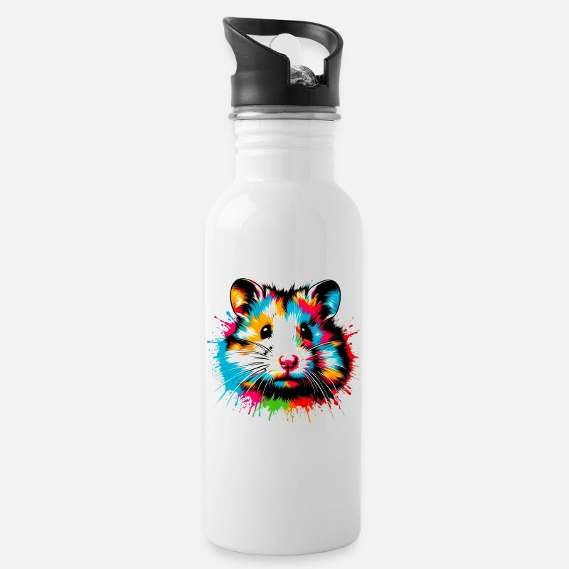 Hamster - Gourde avec paille intégrée - blanc