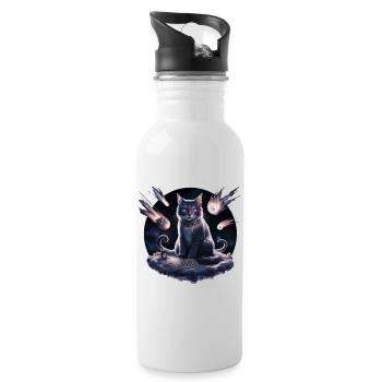 Kitku der Hellseher - Trinkflasche mit integriertem Trinkhalm - Weiß - Rechts