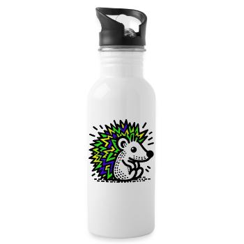 Hedgehog - Water bottle with straw - white - Right