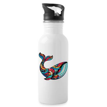 Baleine - Gourde avec paille intégrée - blanc - Droite