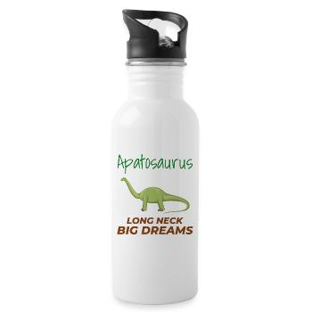 Apatosaurus Dinosaurier Dino Paläontologe Fossil - Trinkflasche mit integriertem Trinkhalm - Weiß - Rechts