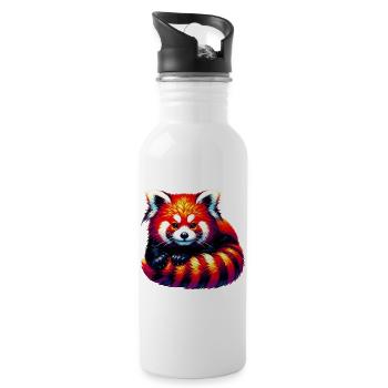 Petit panda - Gourde avec paille intégrée - blanc - Droite