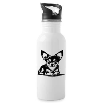 Chihuahua - Gourde avec paille intégrée - blanc - Droite