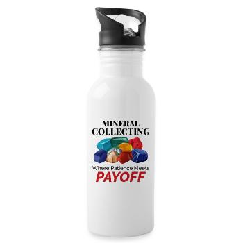 Crystal Collecting Rock Hunting Mineral Collector - Water bottle with straw - white - Right