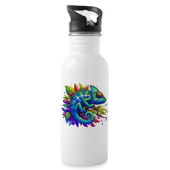 Caméléon - Gourde avec paille intégrée - blanc - Droite