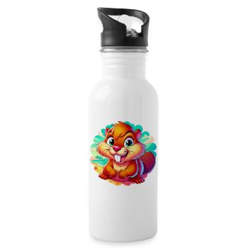 Bieber - Trinkflasche mit integriertem Trinkhalm - Weiß - Rechts