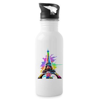 Eiffel tower #18 - Gourde avec paille intégrée - blanc - Droite