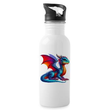 Dragon - Water bottle with straw - white - Right