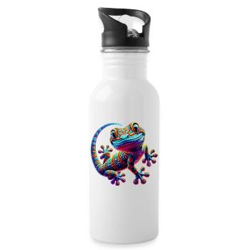 Gecko - Gourde avec paille intégrée - blanc - Droite