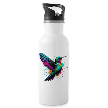 Kolibri - Trinkflasche mit integriertem Trinkhalm - Weiß - Rechts