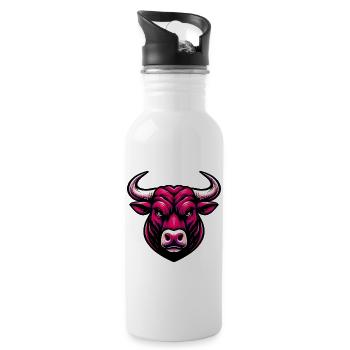 Bull - Water bottle with straw - white - Right