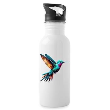 Kolibri - Trinkflasche mit integriertem Trinkhalm - Weiß - Rechts