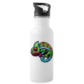 Chamäleon - Trinkflasche mit integriertem Trinkhalm - Weiß - Rechts