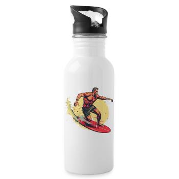 Surfer Graphics - Water bottle with straw - white - Right