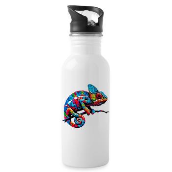Chameleon - Water bottle with straw - white - Right