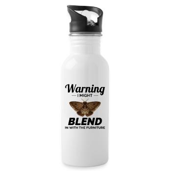 Moth Nocturnal Animal Insect Collector Entomology - Water bottle with straw - white - Right