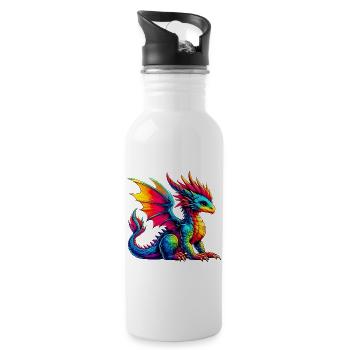 Dragon - Water bottle with straw - white - Right