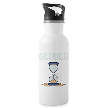 Geduld am Ende - Trinkflasche mit integriertem Trinkhalm - Weiß - Rechts