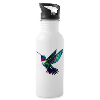 Kolibri - Trinkflasche mit integriertem Trinkhalm - Weiß - Rechts