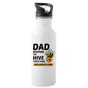 Honeybee Dad Beekeeper Beekeeping Insect Collector - Water bottle with straw - white - Right