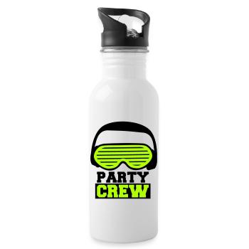 Party Crew Gesicht Feiern Team Freunde Mitglied - Trinkflasche mit integriertem Trinkhalm - Weiß - Rechts