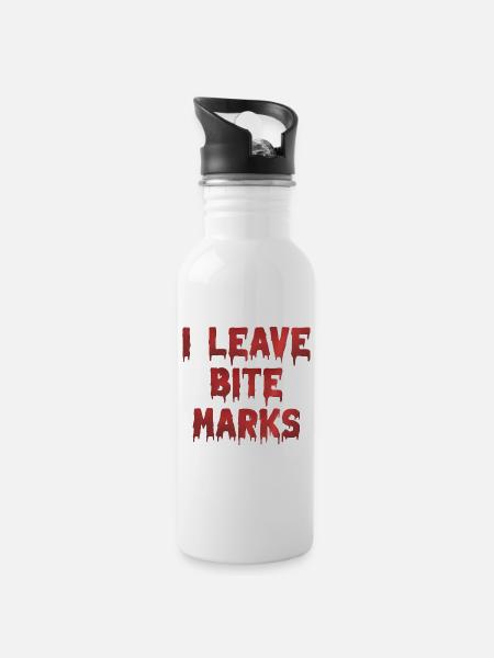Bite Mark's Blood Traces - Water bottle with straw - white