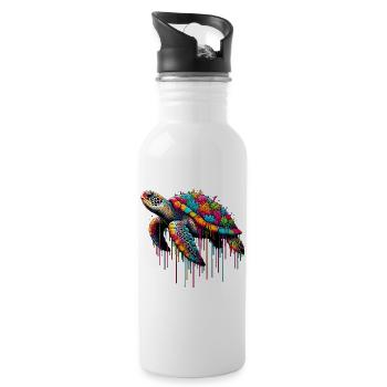 Turtle - Water bottle with straw - white - Right