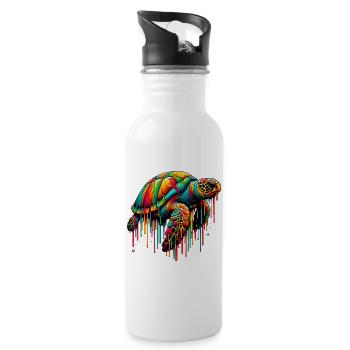 Turtle - Water bottle with straw - white - Right