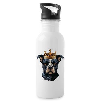 Dog Crown - Water bottle with straw - white - Right