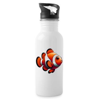 Poisson-clown - Gourde avec paille intégrée - blanc - Droite