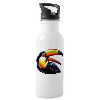 Tukan - Trinkflasche mit integriertem Trinkhalm - Weiß - Rechts