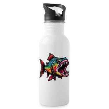 Piranha - Gourde avec paille intégrée - blanc - Droite