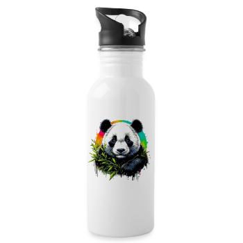 Panda - Gourde avec paille intégrée - blanc - Droite