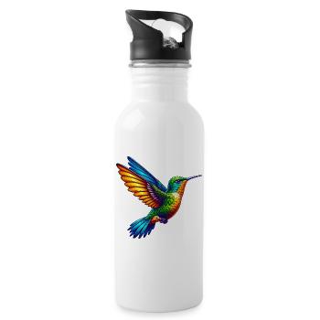 Kolibri - Trinkflasche mit integriertem Trinkhalm - Weiß - Rechts