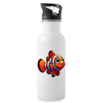 Poisson-clown - Gourde avec paille intégrée - blanc - Droite