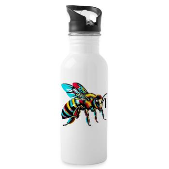 Bee - Water bottle with straw - white - Right