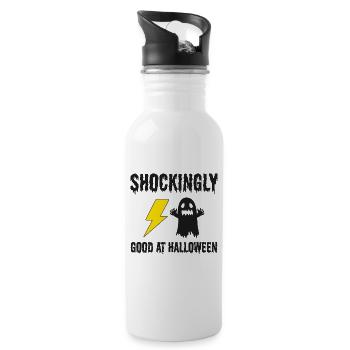 Electrician Halloween: Shockingly Good Technician - Water bottle with straw - white - Right